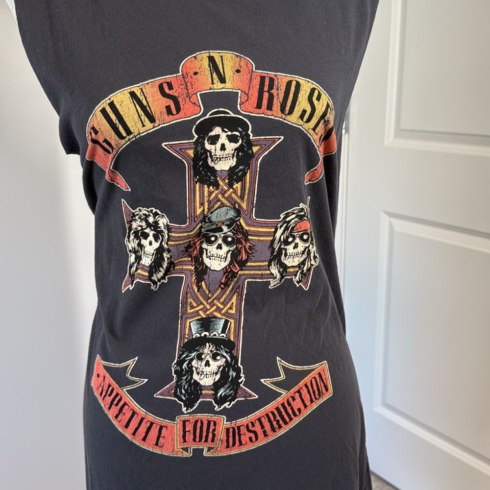 Guns and Roses grey tank dress size L by H&M